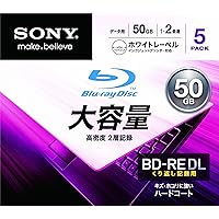 Sony Blu-ray Rewritable Disc for PC Data | BD-RE 50GB DL 2x Ink-jet Printable 5 Pack | 5BNE2DCPS2 (Japanese Import)