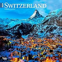 Switzerland | 2024 12 x 24 Inch Monthly Square Wall Calendar | BrownTrout | Travel Europe Swiss Alps