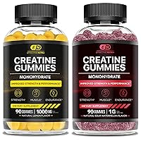 Creatine Gummies Bundle - Create Monohydrate Gummies Bundle Includes Lemon & Sour Watermelon Flavors - Strength, Muscle, Energy, Endurance (Kit)