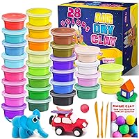 Modeling Clay for Kids, Air Dry Clay Kit 28 Colors,Magic Clay Craft Kit with Tools, Ideal DIY Clay Kits Gift for Girls Boys Kids Ages 3 4 5 6 7 8
