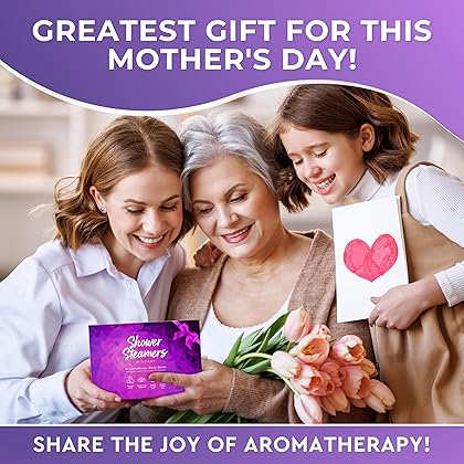 Cleverfy Shower Steamers Aromatherapy - Variety Pack of 6 Shower Bombs with Essential Oils. Self Care Mothers Day Gifts for Mom from Daughter. Purple Set