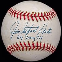 Jim Catfish Hunter Cy Young 74 Signed OAL Baseball - Sweet Spot Scrip! JSA LOA - Autographed Baseballs