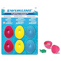 SWIMLINE Dive Turtle Eggs Toys 6-Pack Weighted Catch And Retrieval Game Crack Open For Gift For Swimming Pool & Bath Tub For Kids Multi Color Rings Underwater Dive Practice Education Learn