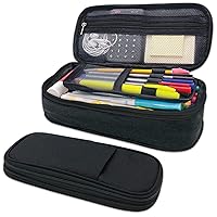 Black Pencil Case Multifunctional Large Capacity Bag Pouch Holder Organizer