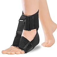 BraceAbility Foot Drop Brace - Ankle Orthosis Sock for Toe Walking in Big Kids, Teens, Adults; Supports Charcot Marie Tooth, Peroneal Nerve Injury, Stroke, Muscle Dystrophy Pain Relief in Bed (L/XL)