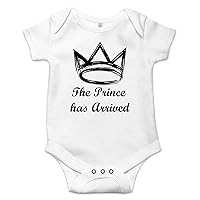 The Prince Has Arrived Cute Funny Baby Bodysuit Gift Newborn Infant Onesie