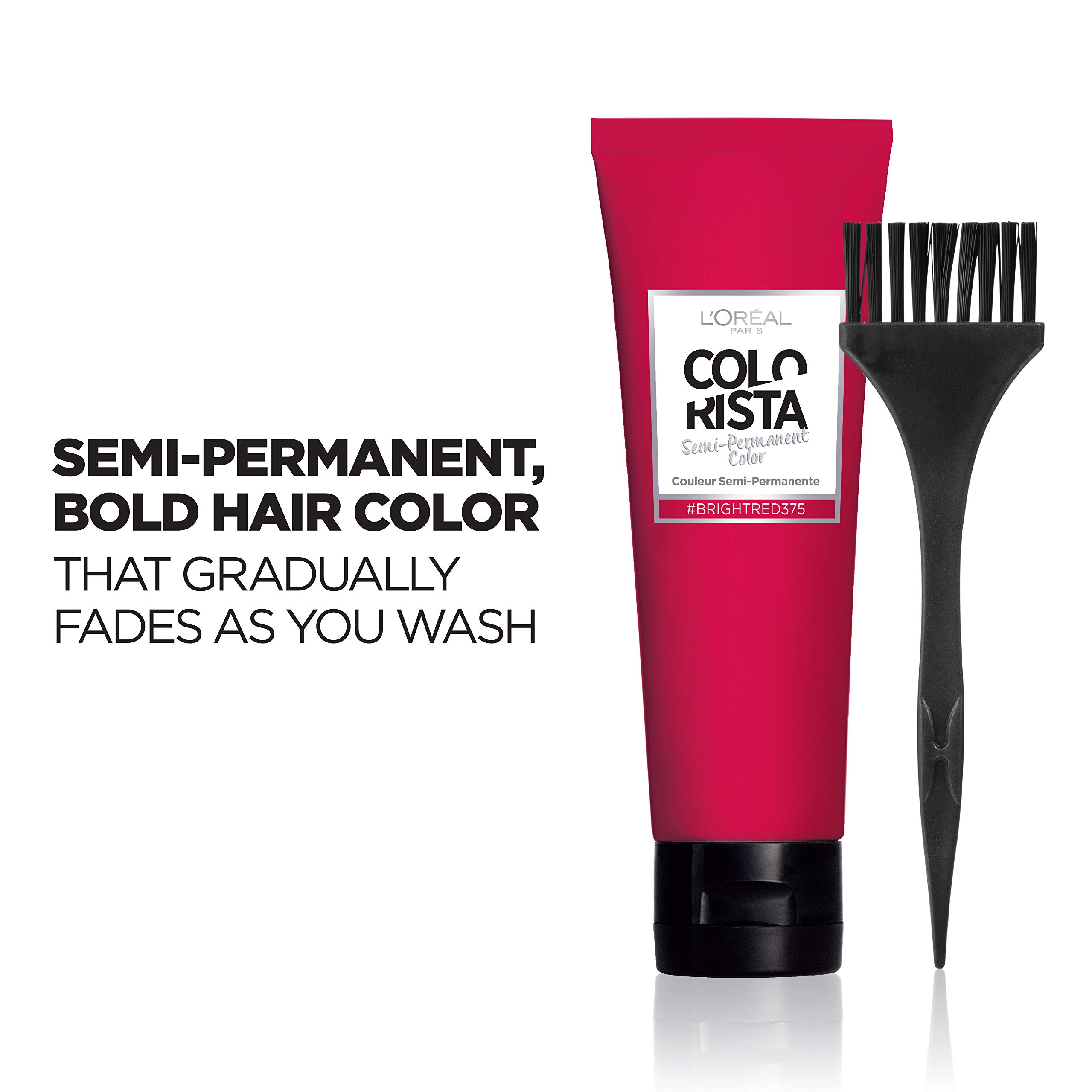 L'Oreal Paris Colorista Semi-Permanent Hair Color for Platinum, Light and Medium Blondes, Bleached hair or Highlighted Hair, Bright Red