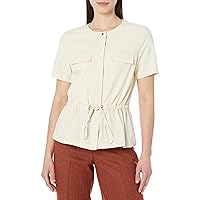 Calvin Klein Women's Missy Soft Everyday Sinched Waist Short Sleeve Shirt