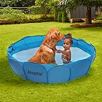 Alvantor Pet Swimming Pool Dog Bathing Tub Kiddie Pools Cat Puppy Shower Spa Foldable Portable Indoor Outdoor Pond Ball Pit 42