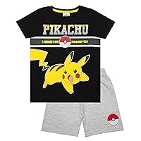 Pokemon Pajamas For Boys Kids Pikachu T Shirt Pokeball Shorts PJs