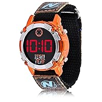 Accutime Nerf Kids Digital Watch - LED Watch Display, Kids, Boys Watch, Nylon Strap in Black (Model: NRF4000AZ)