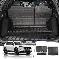 Rongtaod Cargo Mat Compatible with 2023 2024 Honda CRV Hybrid Cargo Liner Trunk Mat Back Seat Cover Protector Honda CR-V Accessories (Fit Upper Deck, Trunk Mat+Backrest Mats)