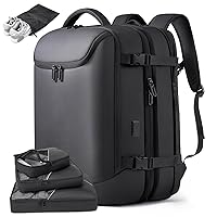 50L Carry on Travel Backpack, Expandable Airline Approved Backpacks with 3 Packing Cubes Fit 17.3 inch Laptop Suitcase backpack for Men Women(Black)