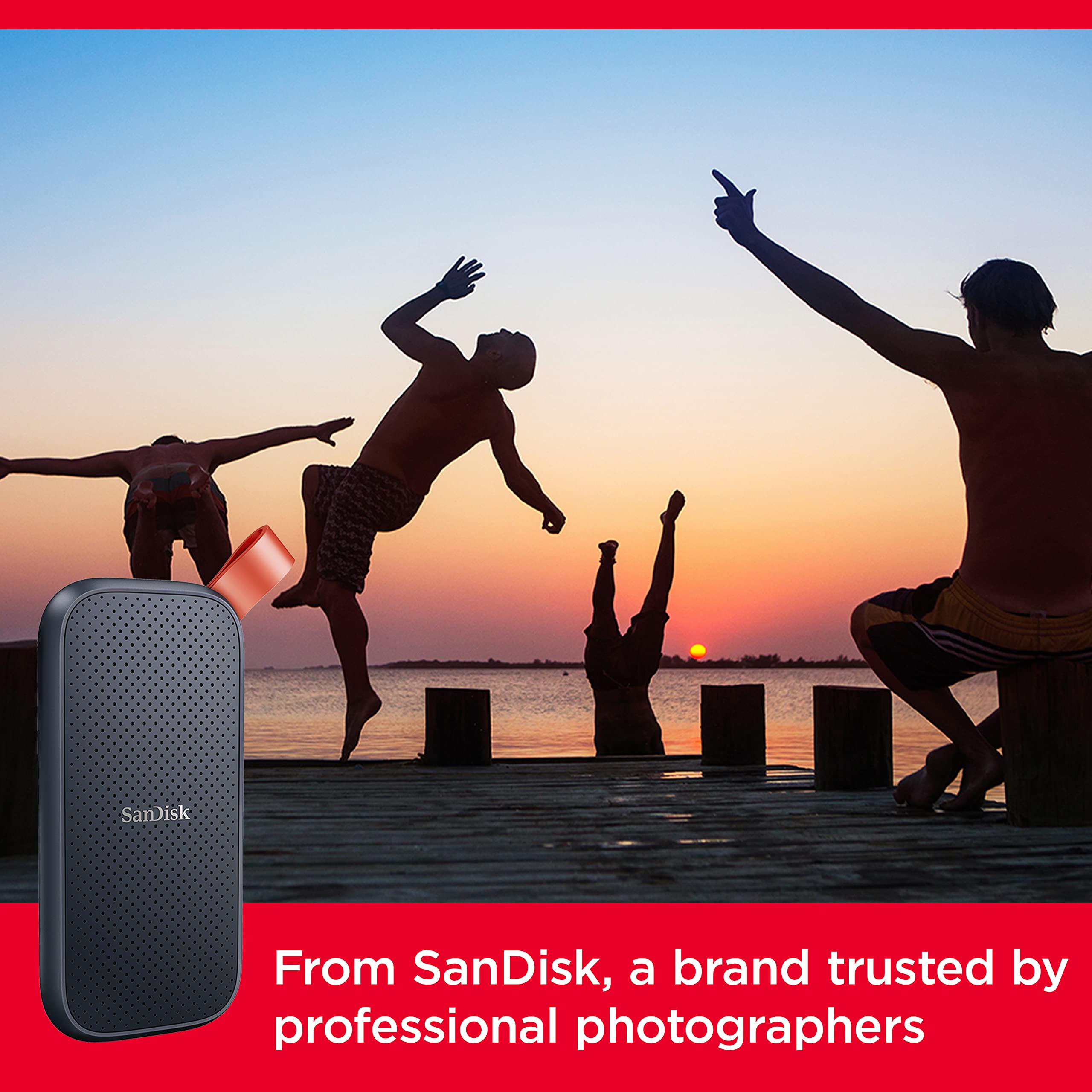 SanDisk 2TB Portable SSD - Up to 800MB/s, USB-C, USB 3.2 Gen 2, External Solid State Drive - SDSSDE30-2T00-G26