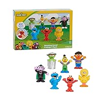 Sesame Street Neighborhood Friends, 7-piece Poseable Figurines, Kids Toys for Ages 2 Up by Just Play