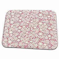 Pink and White Flourishes and Dotted Dots Pattern - Bathroom Bath Rug Mats (rug-215575-1)