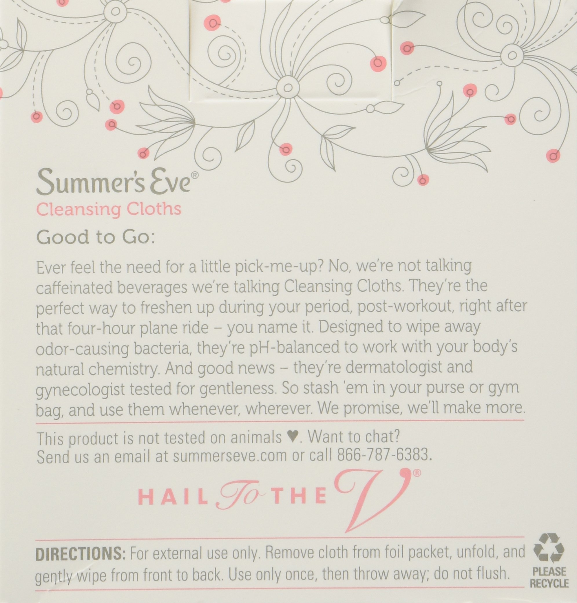 Summer's Eve Sheer Floral Daily Refreshing Feminine Wipes, Removes Odor, pH balanced, 16 count, (Pack of 3)