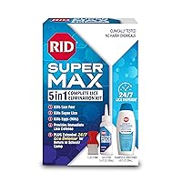 Super Max Lice Treatment Kit, Kills Lice & Super Lice & Eggs + 24/7 Lice Defense, Pesticide Free, 3.4 FL OZ Solution + 6.8 FL OZ Daily Defense Shampoo & Conditioner + Nit Removal Comb