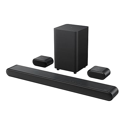 TCL 5.1ch Sound Bar with Wireless Subwoofer (S4510, 2023 - Model), Built-in Center Channel, 2 Rear Surround Sound Speakers, Dolby Audio, DTS Virtual:X, Bluetooth, Wall Mount / HDMI cable included