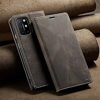 Smartphone Flip Cases Wallet Case for One Plus 8T,Retro Real Cowhide Leather Folio Flip Wallet Magnetic Slim Phone Cover|Card Holder, Anti-Drop,Full Protection Flip Cases (Color : Coffee)