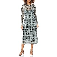 BCBGeneration Women's Long Sleeve Mesh Dress with Lining