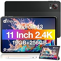 DOOGEE T30S 2.4K 11 Inch Tablet with Stylus Pens, Android 13 Tablet with Octa Core, 16GB RAM 256GB ROM, 8580mAh, Dual 13MP Camera, 4 Speakers, 5G WiFi+4G LTE, BT5.0, GPS, Black