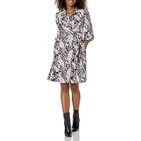 Vince Camuto Women's Collared V-Neck Knee Length Wrap Dress