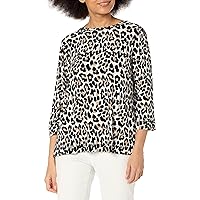 Women's Plus Size Three Quarters Sleeve Scoop Neck Top