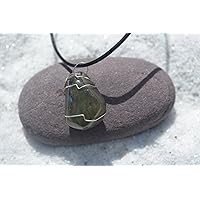 Labradorite Stone on a Leather Cord Necklace