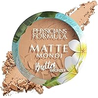Matte Monoi Butter Bronzer Matte Bronzer Powder Face Makeup, Dermatologist Tested, Light Bronzer