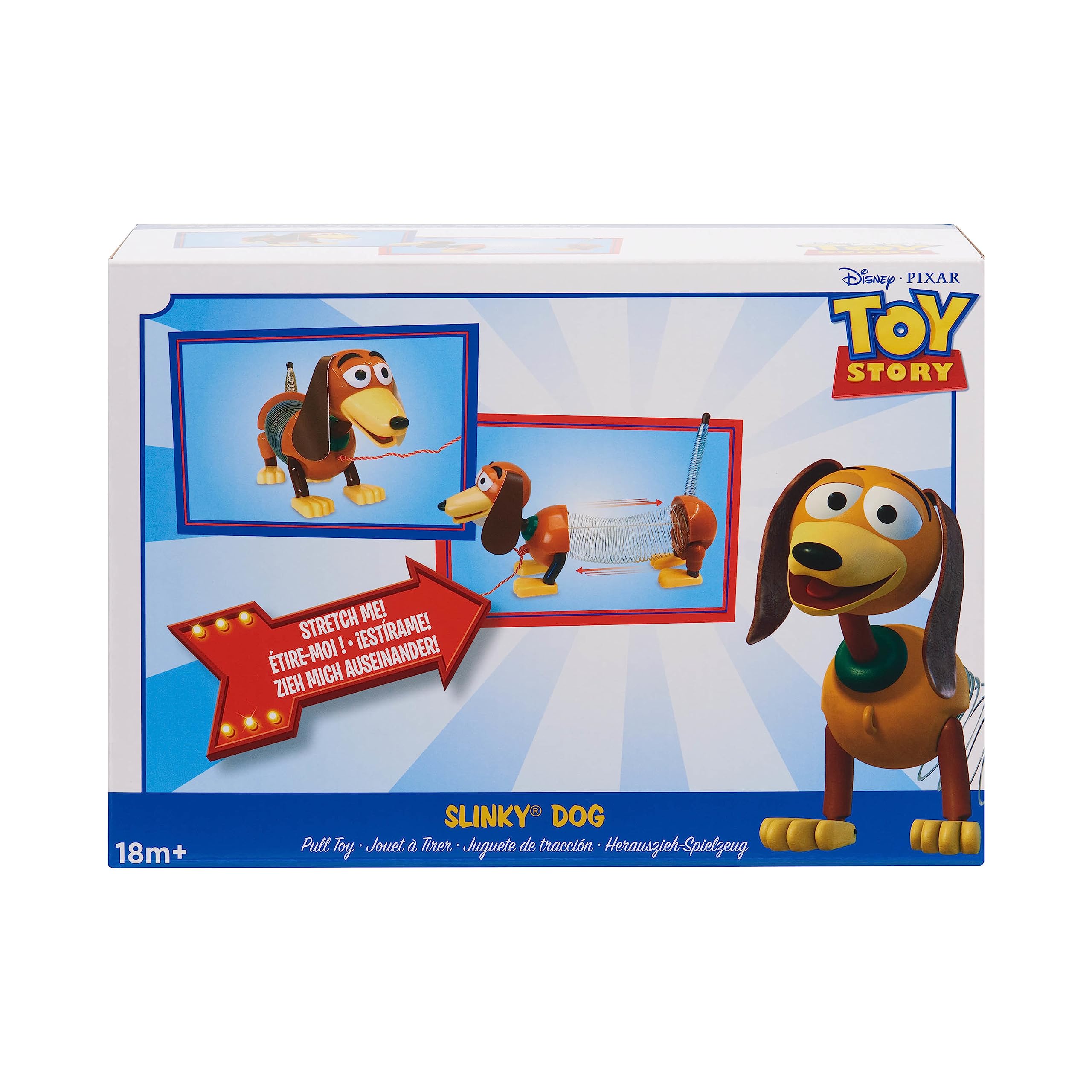 Disney•Pixar's Toy Story Slinky Dog Pull Toy, Walking Spring Toy for Boys and Girls, Officially Licensed Kids Toys for Ages 18 Month, Gifts and Presents by Just Play
