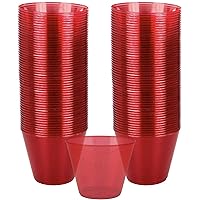 Apple Red Disposable Plastic Cups - 9 oz. (72 Pieces) - Perfect for Parties and Celebrations