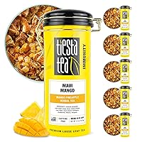 Tiesta Tea - Maui Mango | Mango Pineapple Herbal Tea | Premium Loose Leaf Tea Blend for Mother's Day | No Caffeine Fruit Tea | Hot or Iced Tea, Up to 50 Cups - 33 Ounce Refillable Tin, Pack of 6