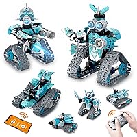 6 in 1 STEM Building Toys Gifts for Age 6,7,8,9,10,11,12 Years Old Kids Boys Girls,APP Remote Control Robot Mech Racer Car Building Blocks,398 Pcs DIY Building Kits Engineering Construction Toy