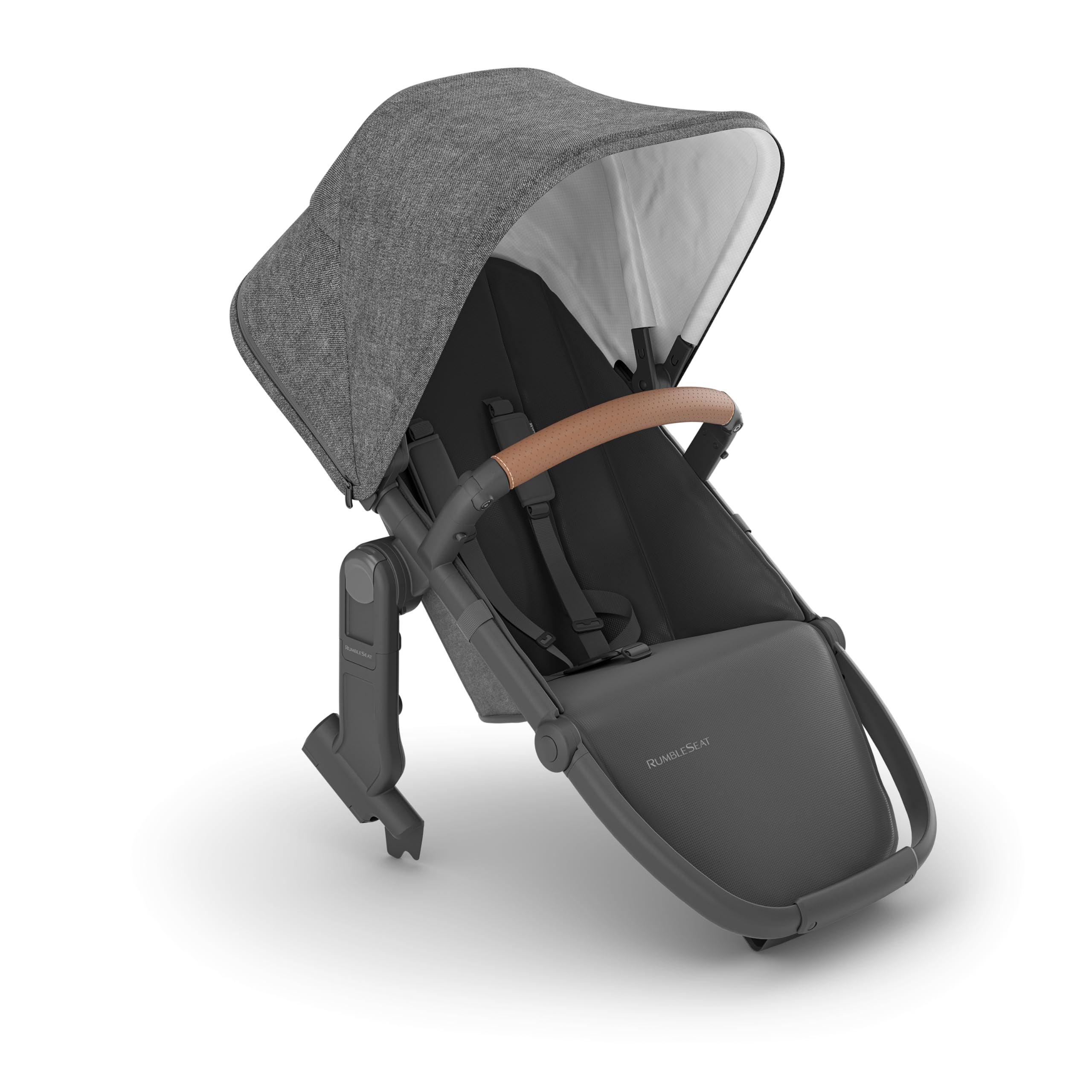 UPPAbaby RumbleSeat V2+ / Second Seat Accessory for Vista V2 Stroller/Includes Adapters/Greyson (Charcoal Mélange/Carbon Frame/Saddle Leather)