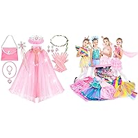Fedio Princess Dress up Clothes for Little Girl, Princess Dresses for Girl (Princess Cape+Princess Dress up Costume set)