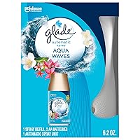 Glade Automatic Spray Refill and Holder Kit, Air Freshener for Home and Bathroom, Aqua Waves, 6.2 Oz