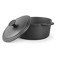COMMERCIAL CHEF 3.4 Quart Cast Iron Dutch Oven with Dome Lid and Handles