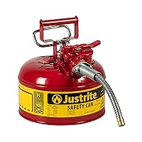 Justrite 7210120 AccuFlow 1 Gallon, Galvanized Steel Type II Red Safety Can With 5/8