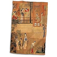 3D Rose Print of Chinese Ladies in Palace in Ming Dynasty TWL_212617_1 Towel, 15