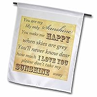 3dRose fl_79369_1 Vintage Songs You Are My Sunshine Love Songs Garden Flag, 12 by 18-Inch