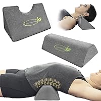 Cervical Traction Wedge Neck Stretcher for Neck Pain Relief and Lumbar Fulcrum Back Stretcher for Lower Back Pain Relief Bundle
