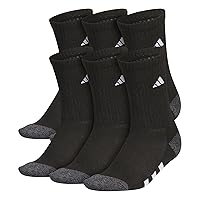 adidas Athletic Cushioned Crew Socks (6-Pair) for Kids, Boys and Girls-Durable, Breathable Fabric Ready for Sport