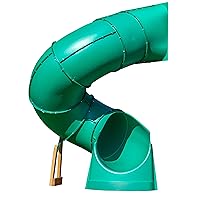 Tall Spiral Tube Slide - Left Exit, Green - Mounts to 5 Ft. Deck Height