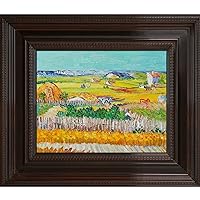 overstockArt Van Gogh The Harvest with Chesterfield Artwork Deep Black Oxblood Accent Finish