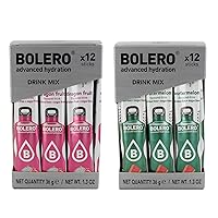 BOLERO – Assorted Fruit Flavors Flavored, Sugar Free and Low Calorie Powdered Drink Mix, Makes 16oz for Strong Flavor or 32oz for Mild Flavor, 64 Small Sachet Singles-To-Go