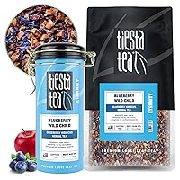 Tiesta Tea - Blueberry Wild Child | Blueberry Hibiscus Herbal Tea | Premium Loose Leaf Blend | Non-Caffeinated Hot or Iced Tea & Brews Up to 50 Cups - 16oz Bulk Pouch & 5.5oz Refillable Tin Combo