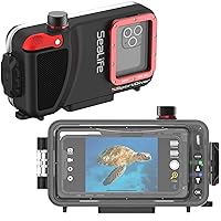 SeaLife Underwater Smartphone Scuba Case – Dive to 130’, Waterproof Photography, Access Camera Controls, Leak Alarms, Fits Most Phones (Without Light)