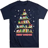 Merry Christmas Tree Shirt Love Reading Books Librarian Nerd, Book Lover Bookworm T-Shirt