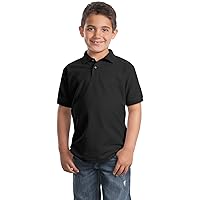 Port Authority Youth Silk Touch Polo. Y500 Black